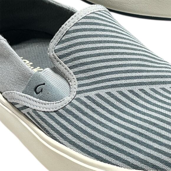OluKai Men\'s Lae\'ahi Lole Slip On Sneakers Shoes Striped Pale Grey Storm main image 10